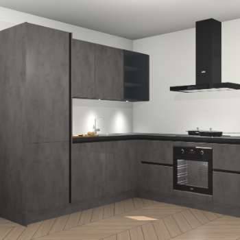 Beton antraciet greeploze keuken Turek 84026