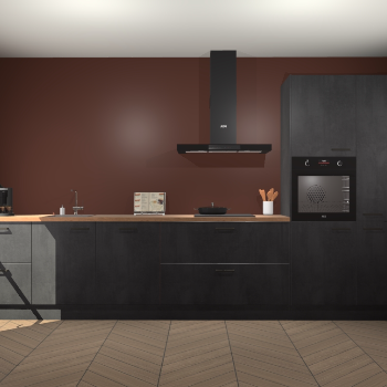 Beton Zwarte keuken Leuven 51581