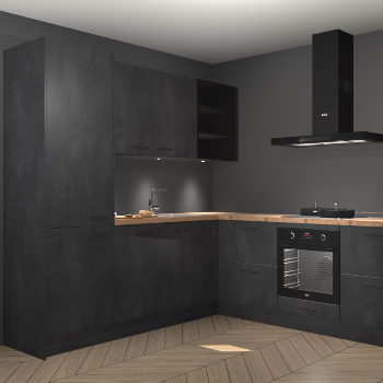 Beton zwarte keuken Turek 84067