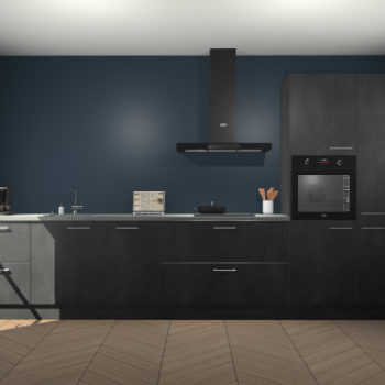 Beton Zwarte keuken Leuven 51631