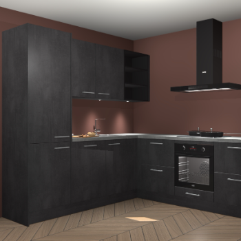 Beton zwarte keuken Turek 84075