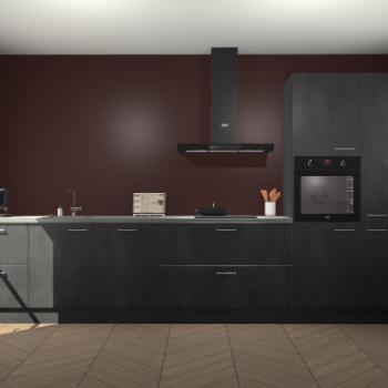 Beton Zwarte keuken Leuven 51632