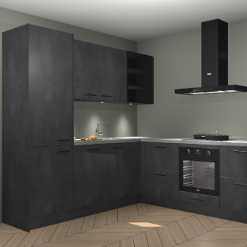 Beton zwarte keuken Turek 84078