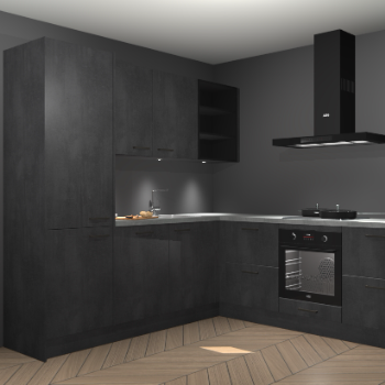 Beton zwarte keuken Turek 84079