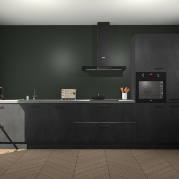 Beton Zwarte keuken Leuven 51634