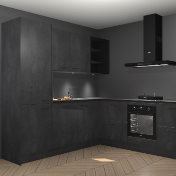 Beton zwarte keuken Turek 84097