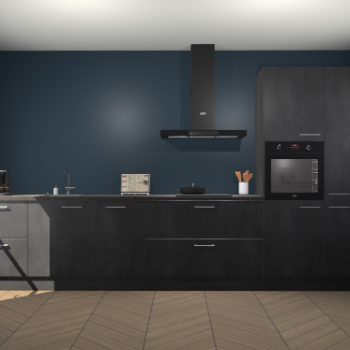 Beton Zwarte keuken Leuven 51653
