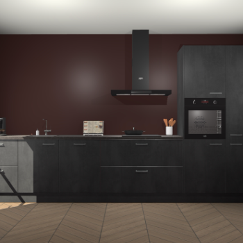 Beton Zwarte keuken Leuven 51655