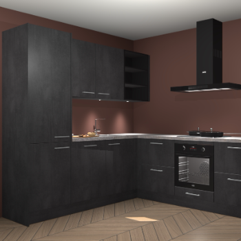 Beton zwarte keuken Turek 84124