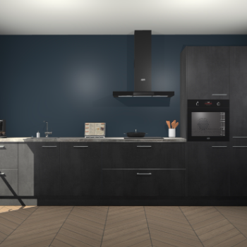 Beton Zwarte keuken Leuven 51703