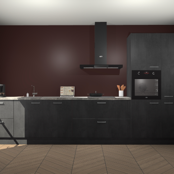 Beton Zwarte keuken Leuven 51706