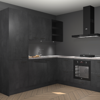 Beton zwarte keuken Turek 84128