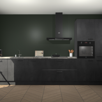 Beton Zwarte keuken Leuven 51738