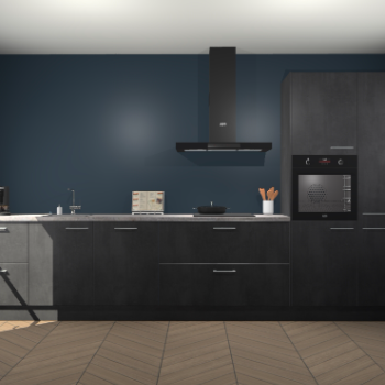 Beton Zwarte keuken Leuven 51779