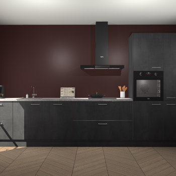 Beton Zwarte keuken Leuven 51780