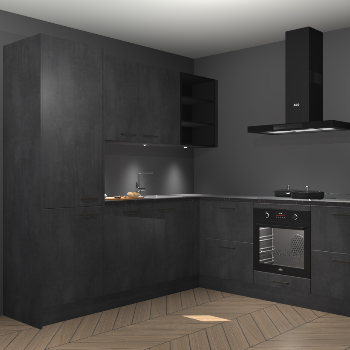 Beton zwarte keuken Turek 84170