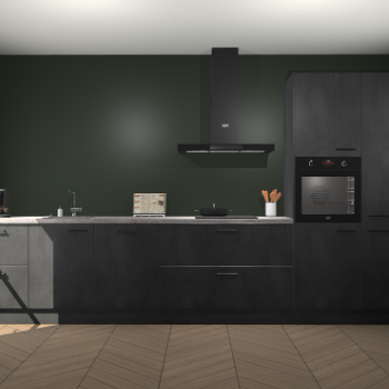 Beton Zwarte keuken Leuven 51782