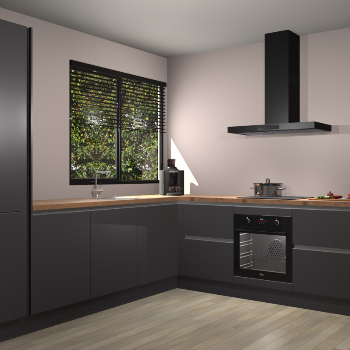 Onyxgrijze greeploze keuken Benidorm 49501