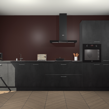 Beton Zwarte keuken Leuven 51793