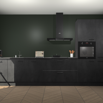 Beton Zwarte keuken Leuven 51795