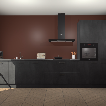 Beton Zwarte keuken Leuven 51796