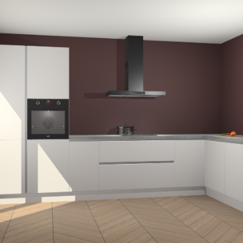 Zijdegrijze greeploze keuken Napels 48542