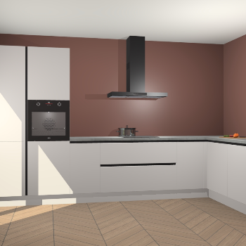 Zijdegrijze greeploze keuken Napels 48545