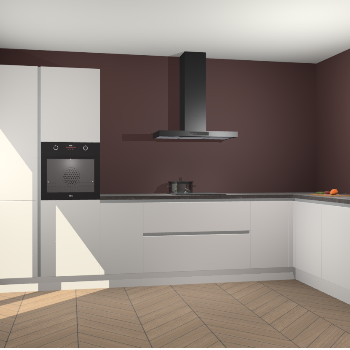 Zijdegrijze greeploze keuken Napels 48548