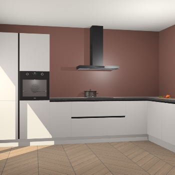 Zijdegrijze greeploze keuken Napels 48552