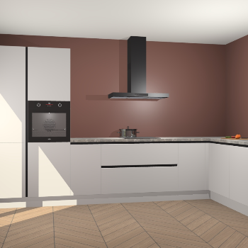 Zijdegrijze greeploze keuken Napels 48558