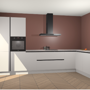 Zijdegrijze greeploze keuken Napels 48578