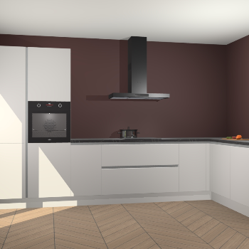 Zijdegrijze greeploze keuken Napels 48581