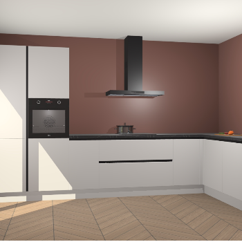 Zijdegrijze greeploze keuken Napels 48584