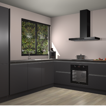 Onyxgrijze greeploze keuken Benidorm 49683