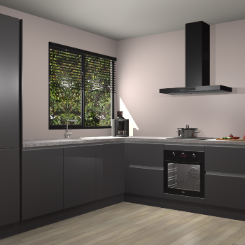 Onyxgrijze greeploze keuken Benidorm 49723