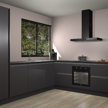 Onyxgrijze greeploze keuken Benidorm 49766