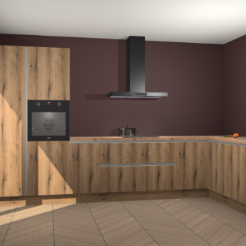 Goud Eiken greeploze keuken Napels 49125