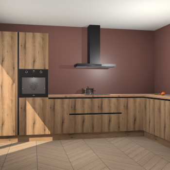 Goud Eiken greeploze keuken Napels 49128