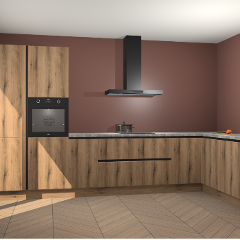 Goud Eiken greeploze keuken Napels 49197