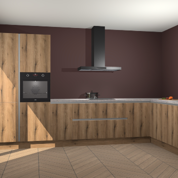 Goud Eiken greeploze keuken Napels 49200