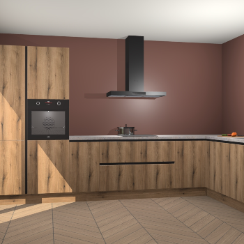 Goud Eiken greeploze keuken Napels 49203