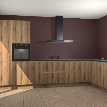 Goud Eiken greeploze keuken Napels 49207