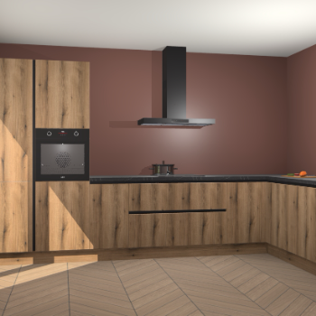 Goud Eiken greeploze keuken Napels 49225