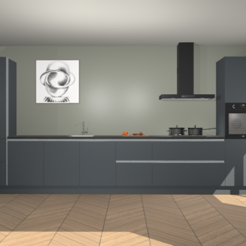 Onyxgrijze greeploze keuken Barentsburg 91584