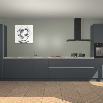 Onyxgrijze greeploze keuken Barentsburg 91593