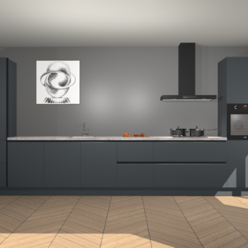 Onyxgrijze greeploze keuken Barentsburg 91602