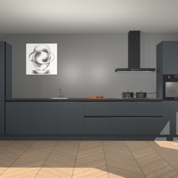 Onyxgrijze greeploze keuken Barentsburg 91608