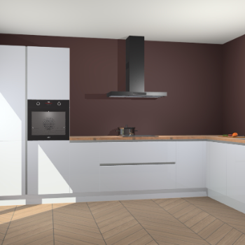 Sneeuwwitte hoogglans greeploze keuken Napels 49594