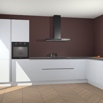 Sneeuwwitte hoogglans greeploze keuken Napels 49639