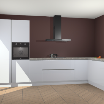 Sneeuwwitte hoogglans greeploze keuken Napels 49645